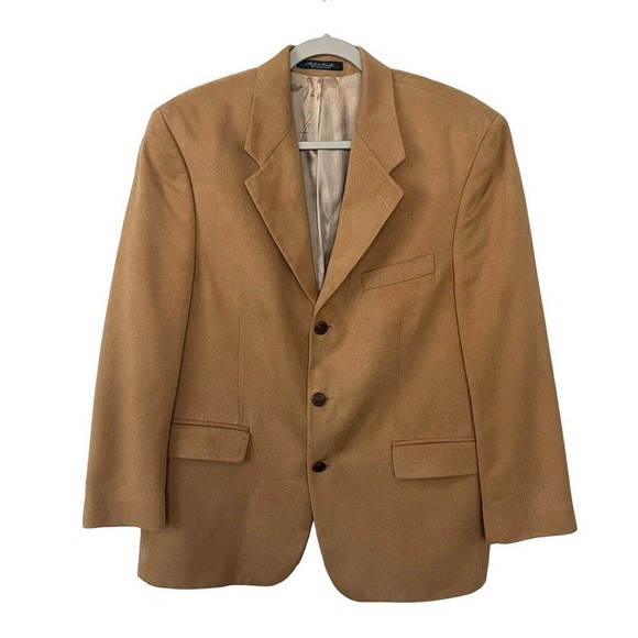 Chaps Ralph Lauren Men’s Size 40 S Blazer Sport Coat Microfiber 3 Button Camel - Picture 1 of 14